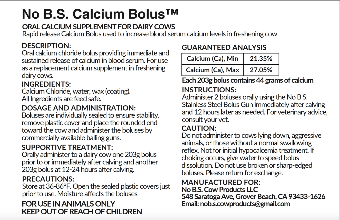 No B.S. Calcium Bolus